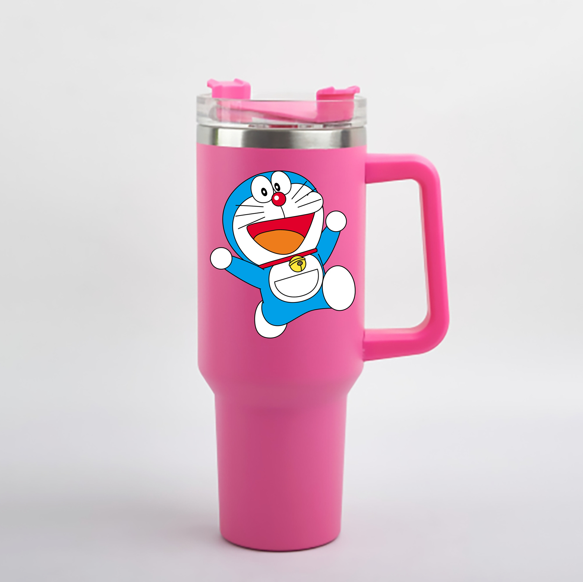（画像用） ドラえもん Doraemon 1200mL車用タンブラー - クリスタルステッカー（プラスチックストロー付き）